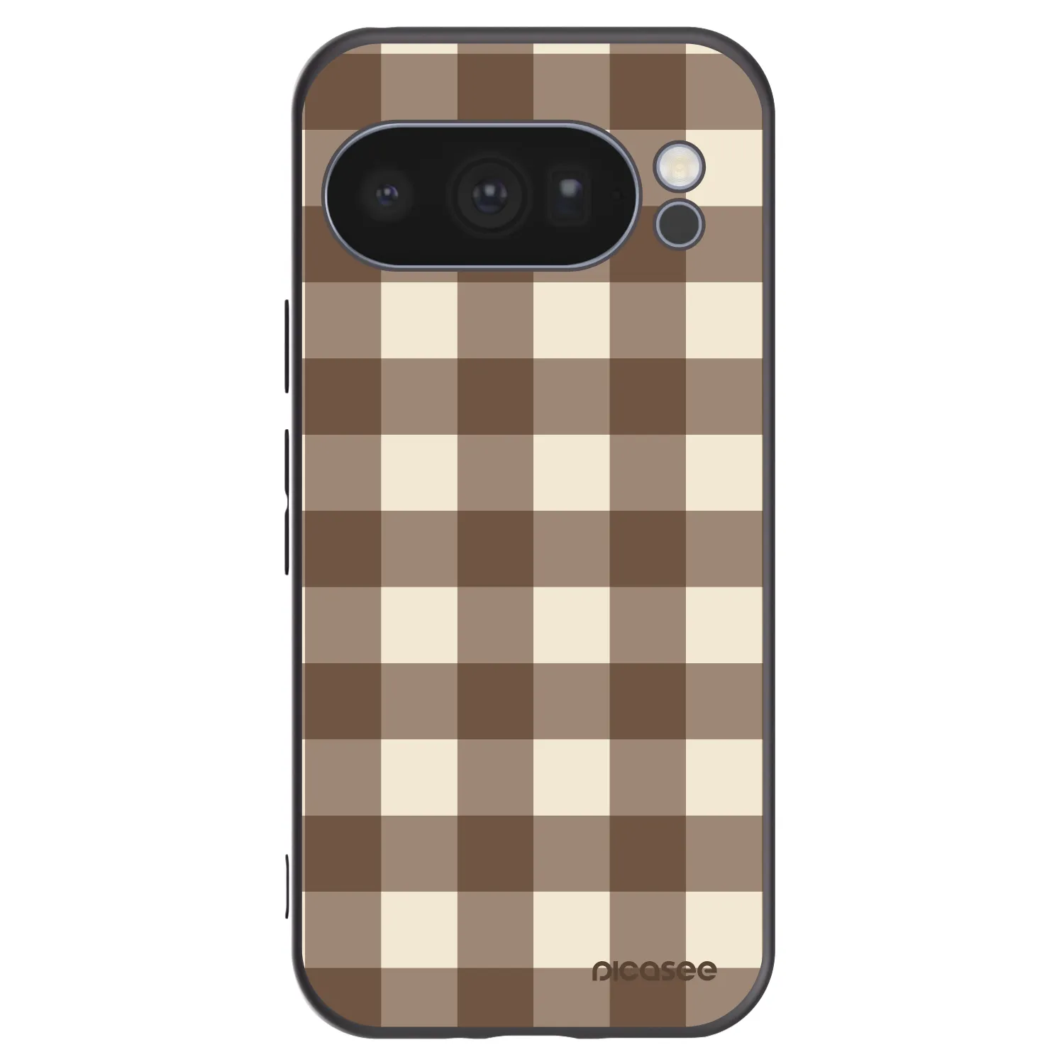 Picasee Google Pixel 10 Pro Hülle - Schwarzes Silikon - Brown grid