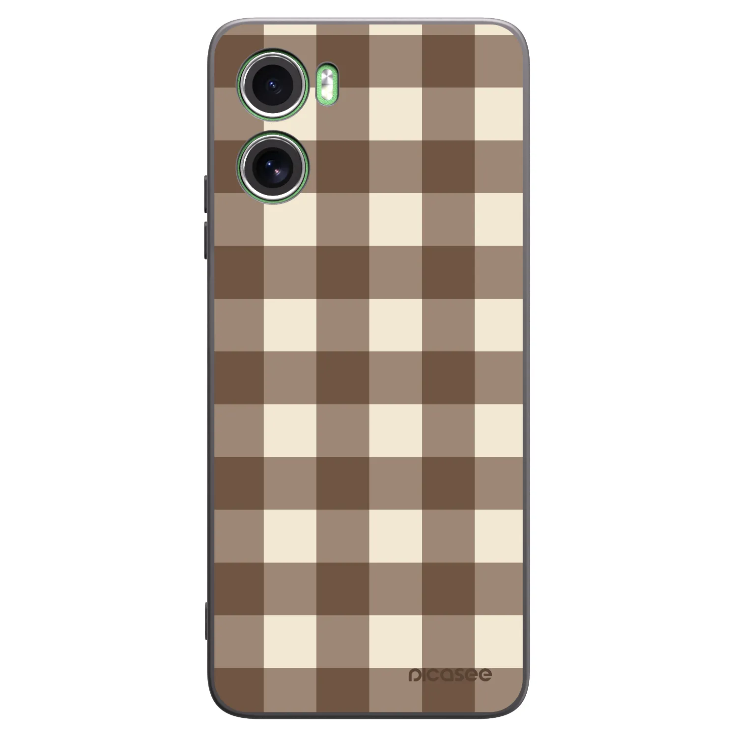 Picasee Motorola Moto G06 Hülle - Schwarzes Silikon - Brown grid