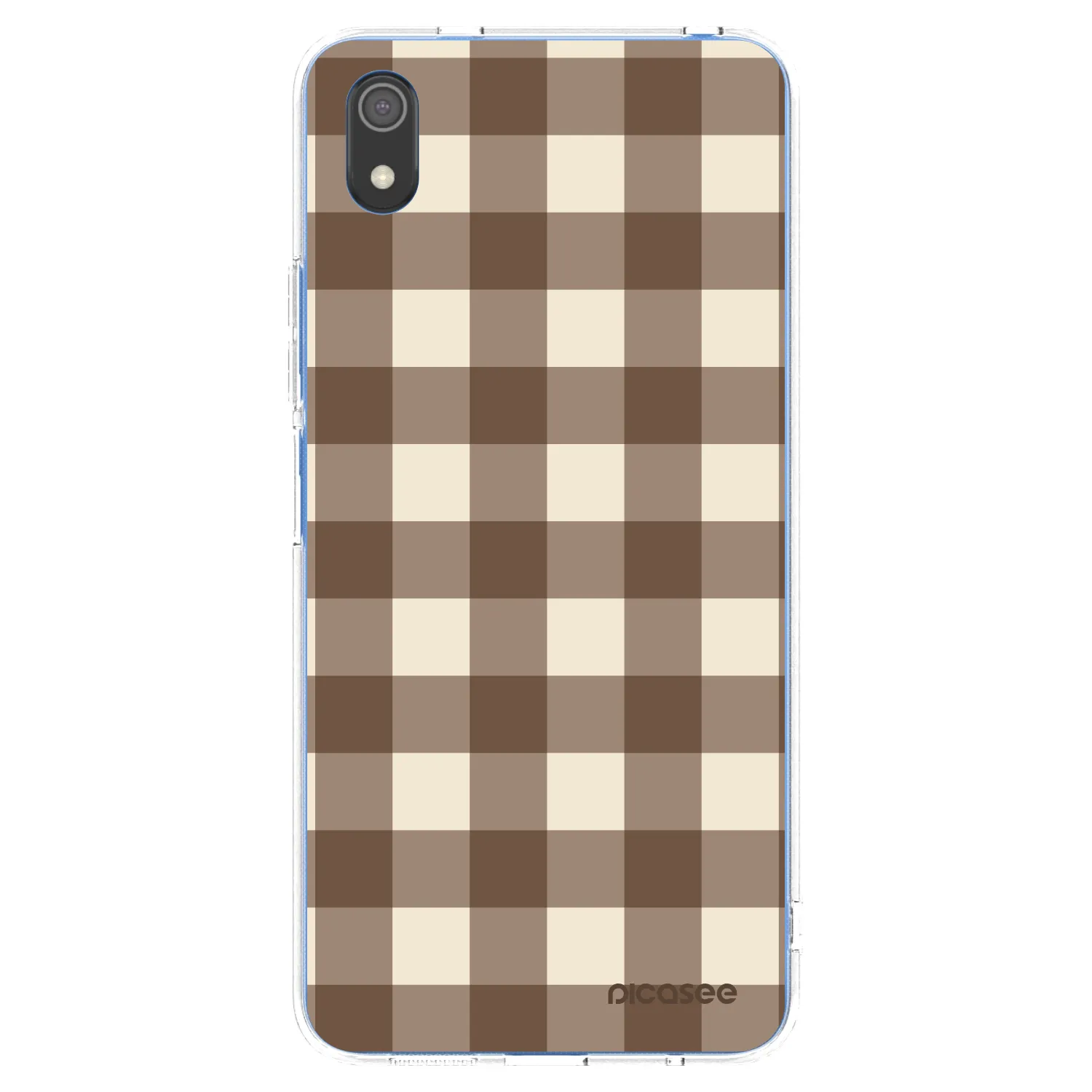 Picasee Xiaomi Redmi 7A Hülle - Transparentes Silikon - Brown grid