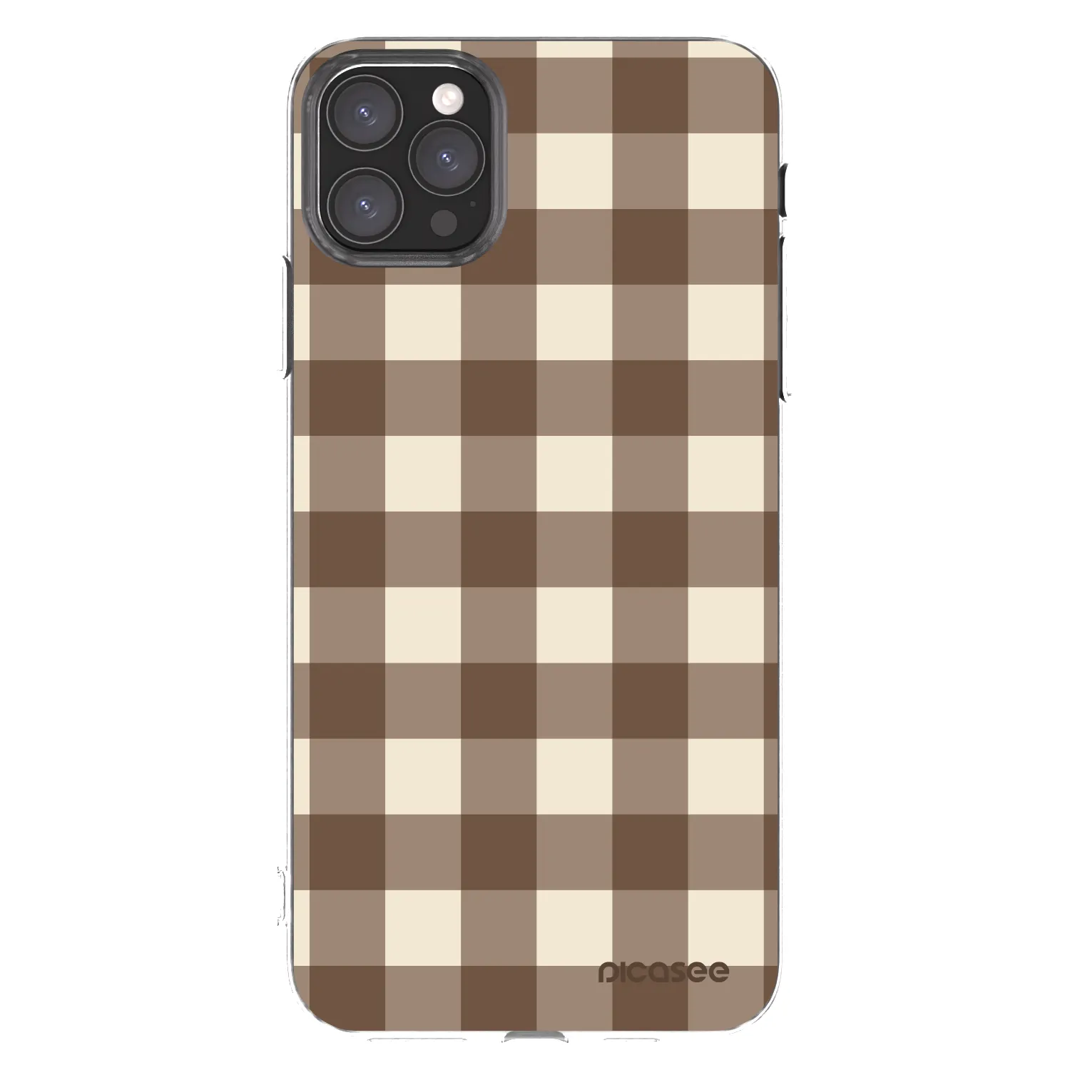 Picasee Apple iPhone 11 Pro Max Hülle - Transparentes Silikon - Brown grid