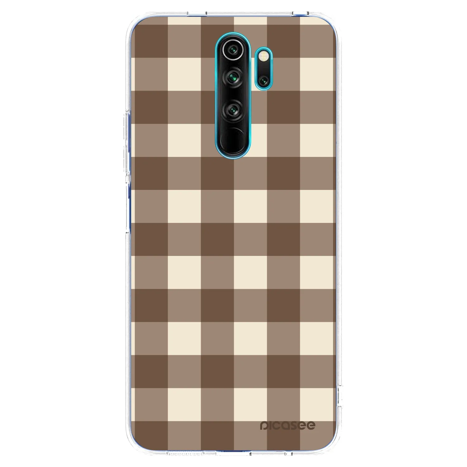 Picasee Xiaomi Redmi Note 8 Pro Hülle - Transparentes Silikon - Brown grid