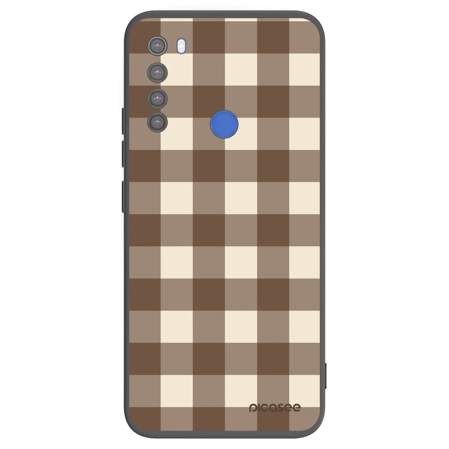 Picasee Xiaomi Redmi Note 8T Hülle - Schwarzes Silikon - Brown grid