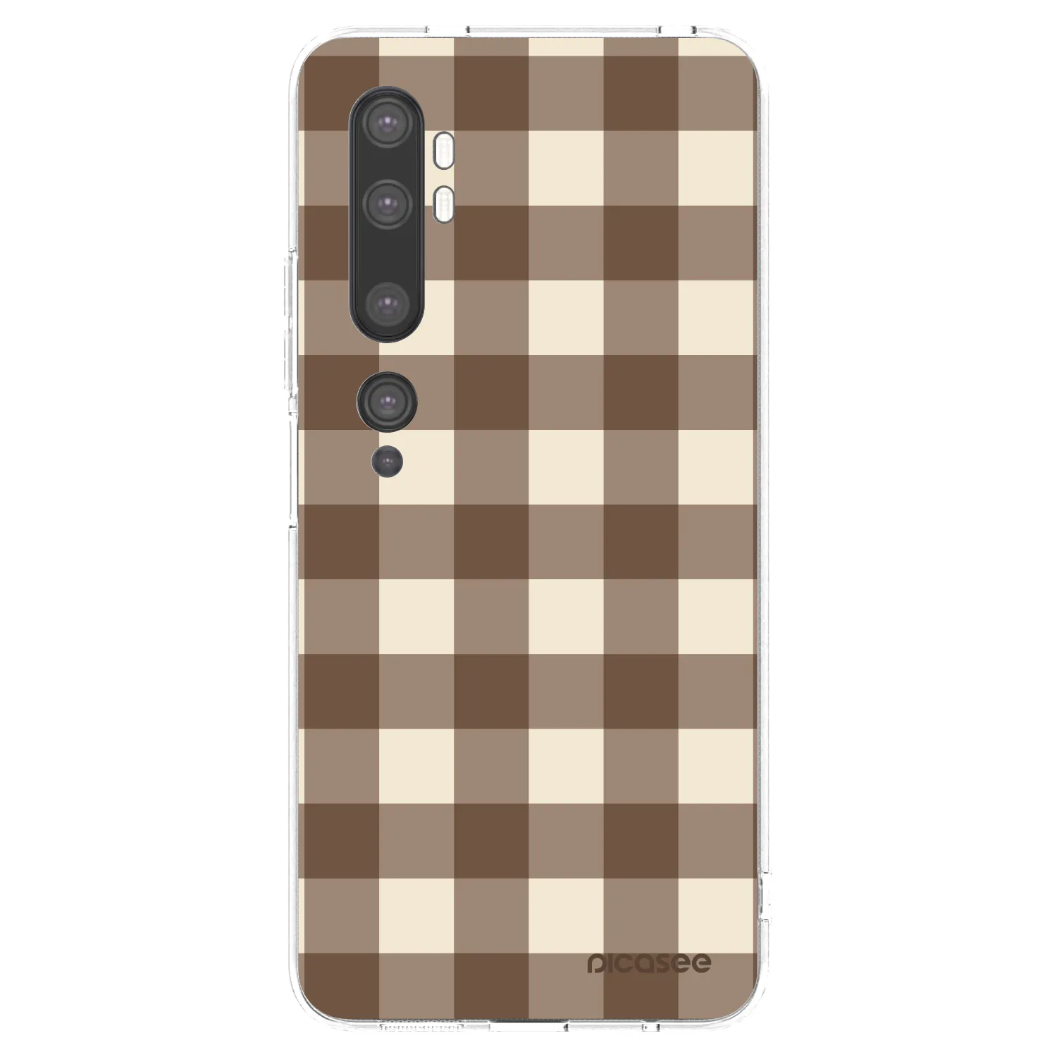 Picasee Xiaomi Mi Note 10 (Pro) Hülle - Transparentes Silikon - Brown grid