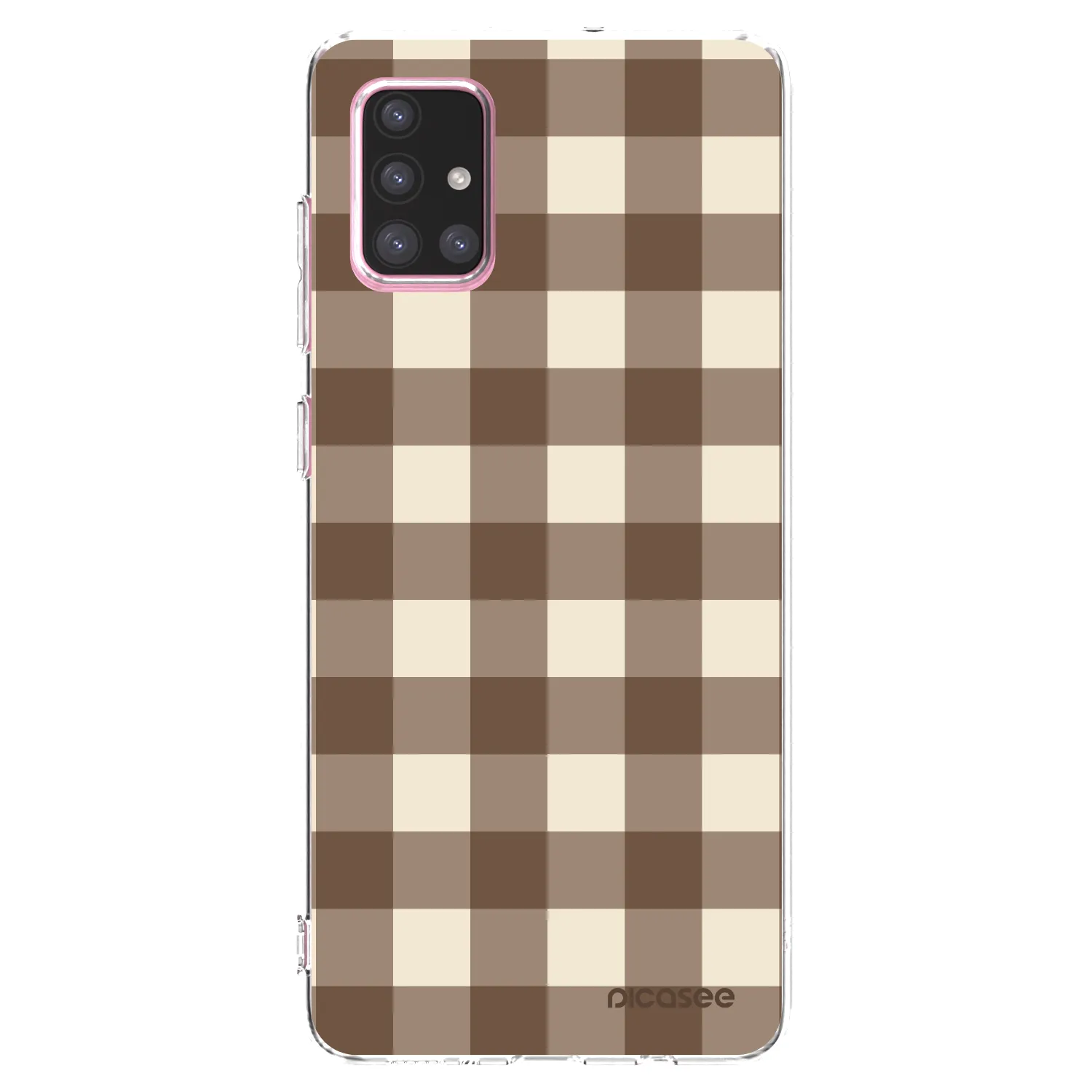 Picasee Samsung Galaxy A71 A715F Hülle - Transparentes Silikon - Brown grid