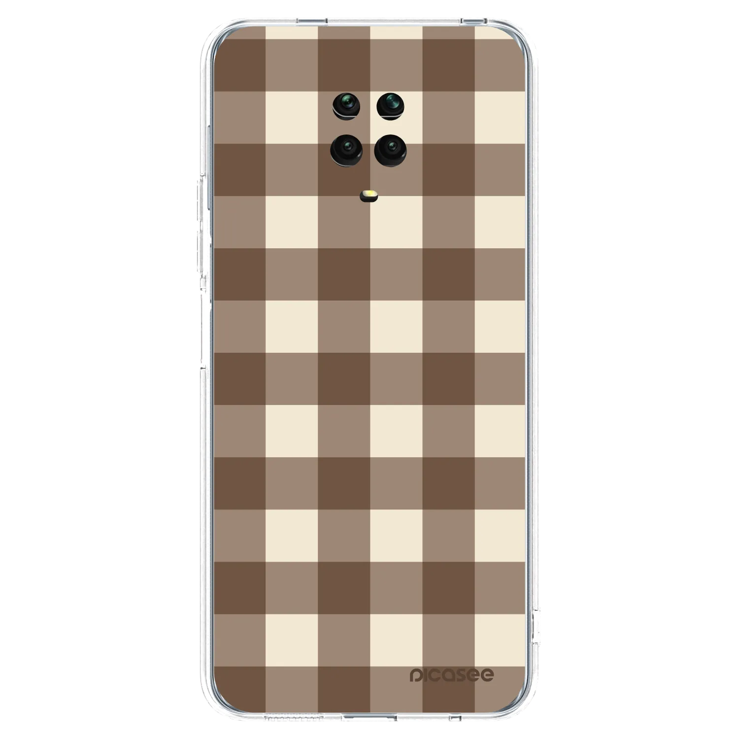 Picasee Xiaomi Redmi Note 9 Pro Hülle - Transparentes Silikon - Brown grid