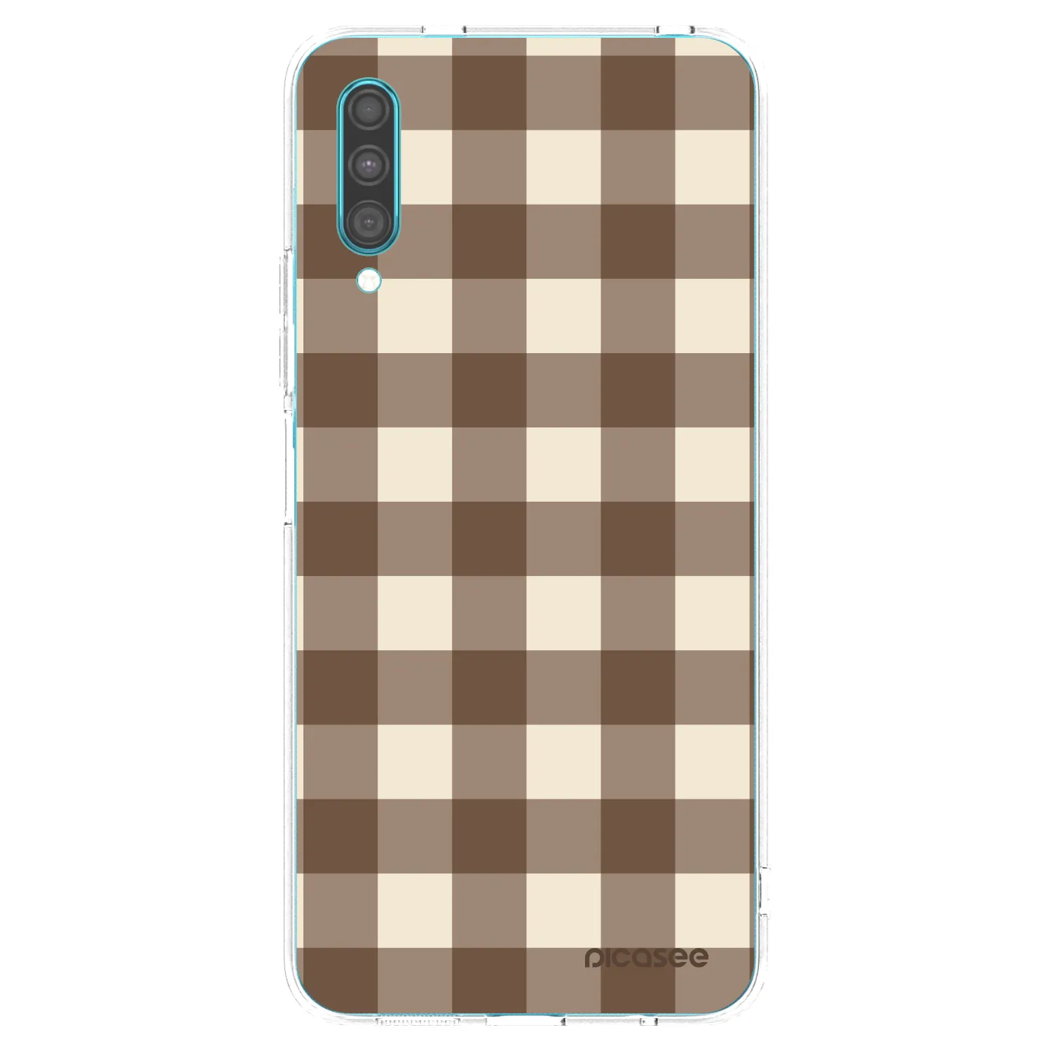 Picasee Samsung Galaxy A30s A307F Hülle - Transparentes Silikon - Brown grid