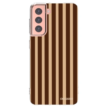 Picasee Samsung Galaxy S21 5G G991B Hülle - Transparentes Silikon - Brown lines