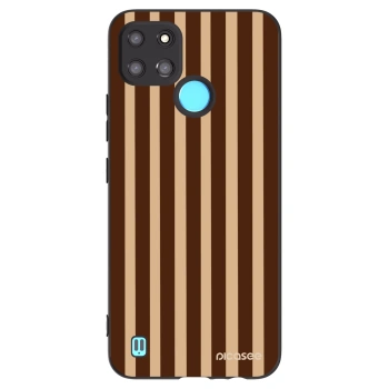 Picasee Realme C21Y Hülle - Schwarzes Silikon - Brown lines