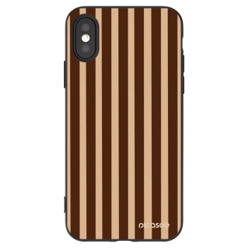Picasee Apple iPhone X/XS Hülle - Schwarzes Silikon - Brown lines