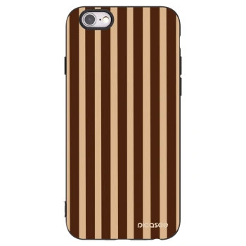 Picasee Apple iPhone 6/6S Hülle - Schwarzes Silikon - Brown lines