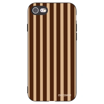 Picasee Apple iPhone 7 Hülle - Schwarzes Silikon - Brown lines