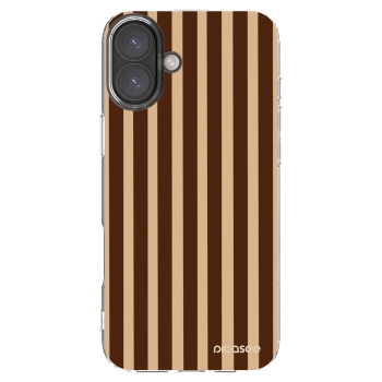 Picasee Apple iPhone 16 Plus Hülle - Transparentes Silikon - Brown lines