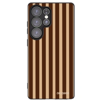 Picasee Samsung Galaxy S25 Ultra 5G Hülle - Schwarzes Silikon - Brown lines