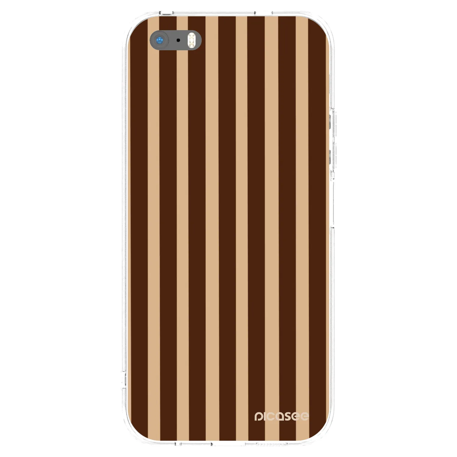 Picasee Apple iPhone 5/5S/SE Hülle - Transparentes Silikon - Brown lines