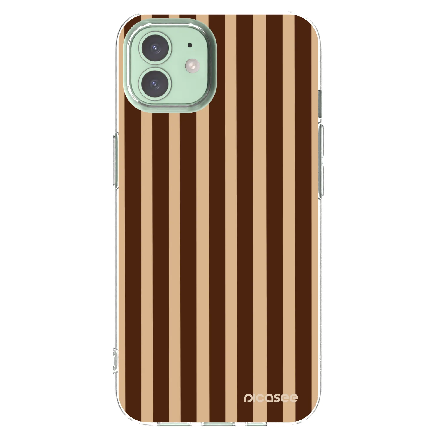 Picasee Apple iPhone 12 Hülle - Transparentes Silikon - Brown lines