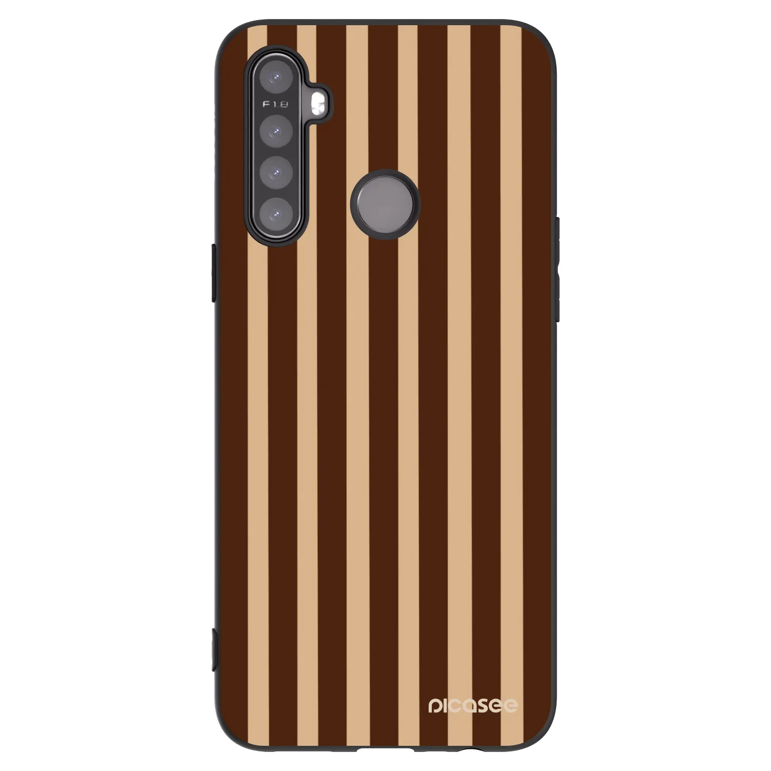 Picasee Realme 6i Hülle - Schwarzes Silikon - Brown lines