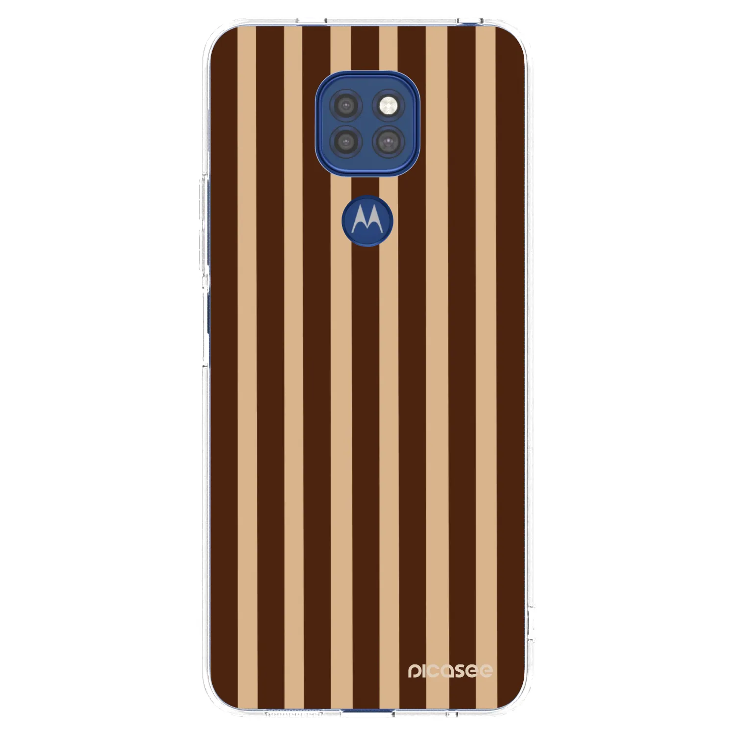 Picasee Motorola Moto G9 Play Hülle - Transparentes Silikon - Brown lines