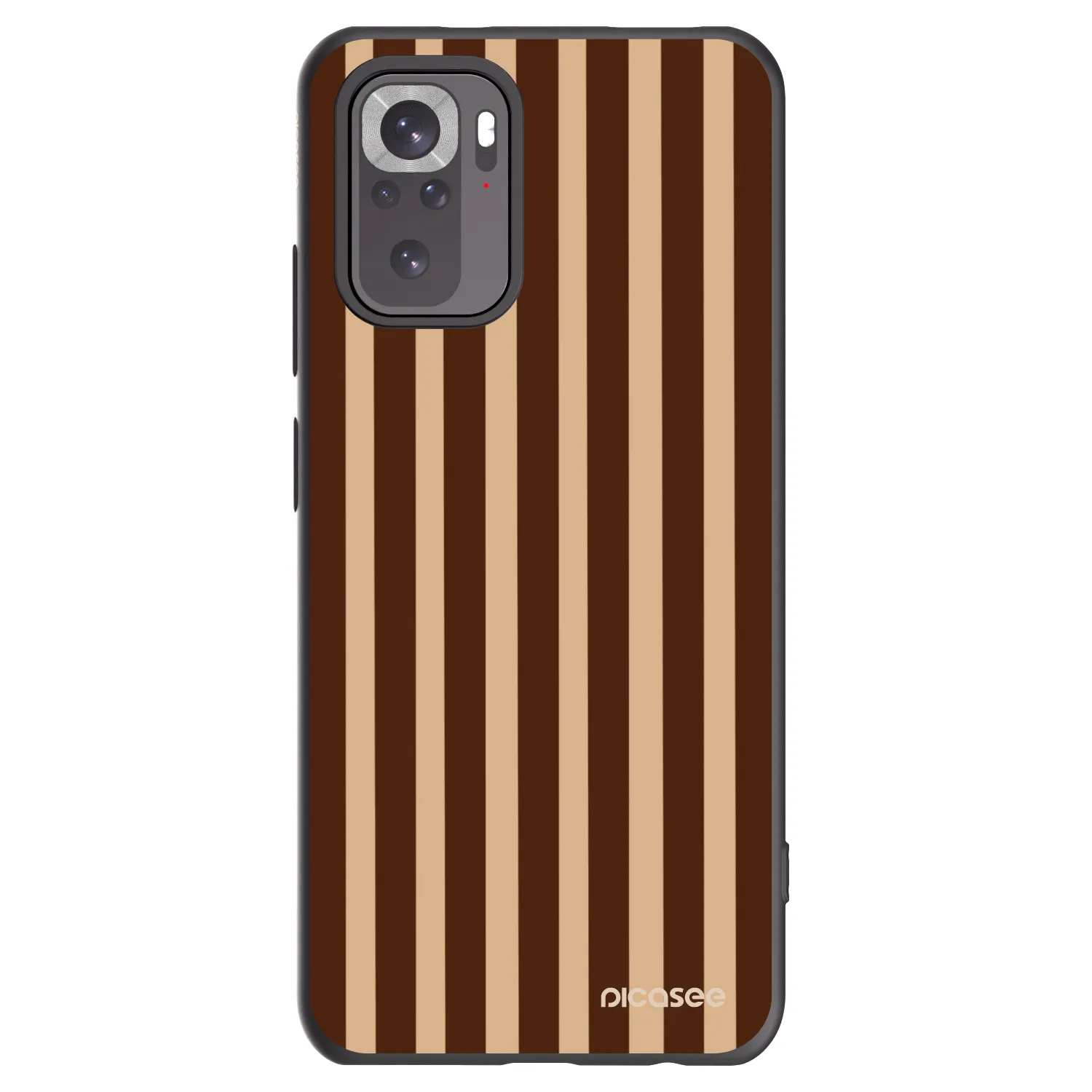 Picasee Xiaomi Redmi Note 10 Hülle - Schwarzes Silikon - Brown lines