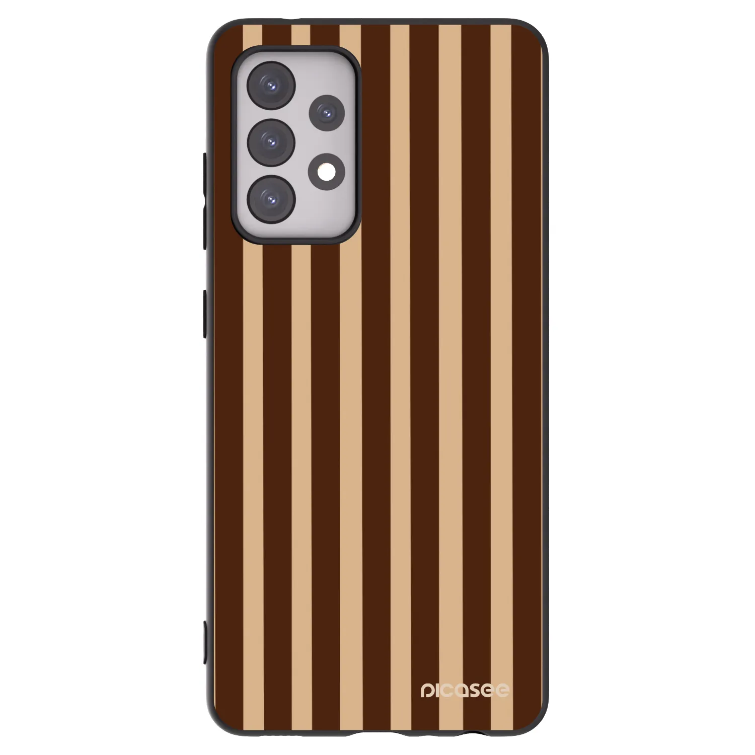 Picasee Samsung Galaxy A52 5G A525F Hülle - Schwarzes Silikon - Brown lines