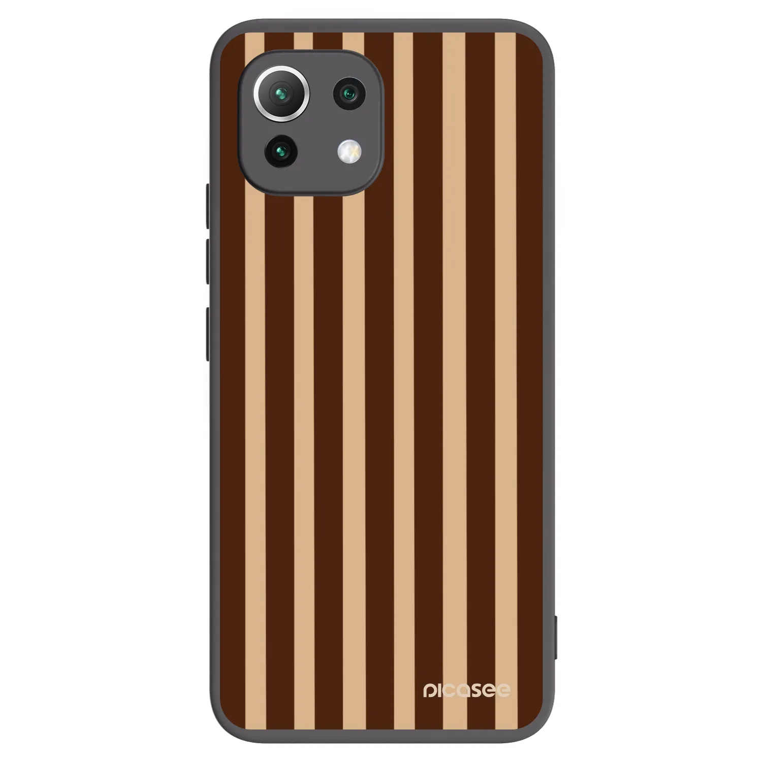Picasee Xiaomi Mi 11 Lite Hülle - Schwarzes Silikon - Brown lines