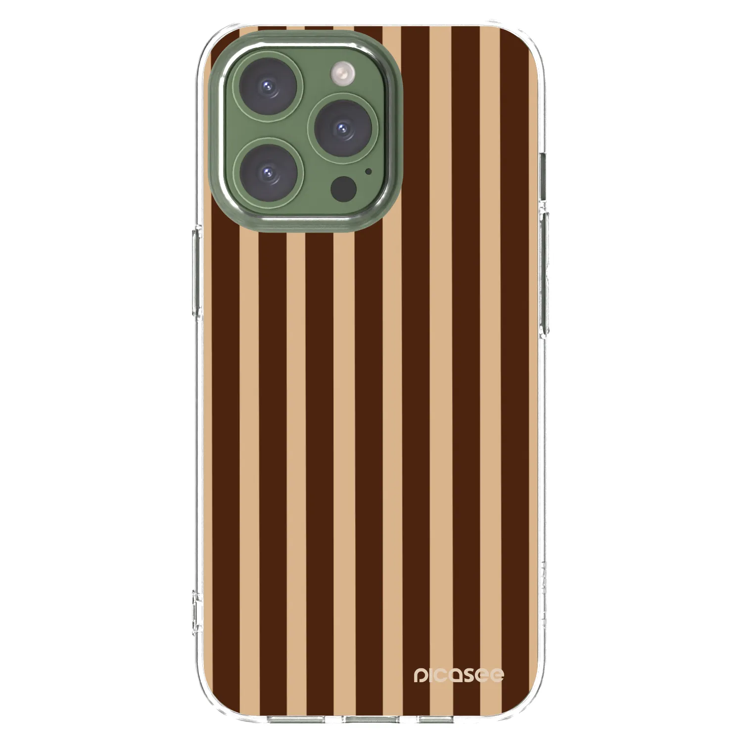 Picasee Apple iPhone 13 Pro Hülle - Transparentes Silikon - Brown lines
