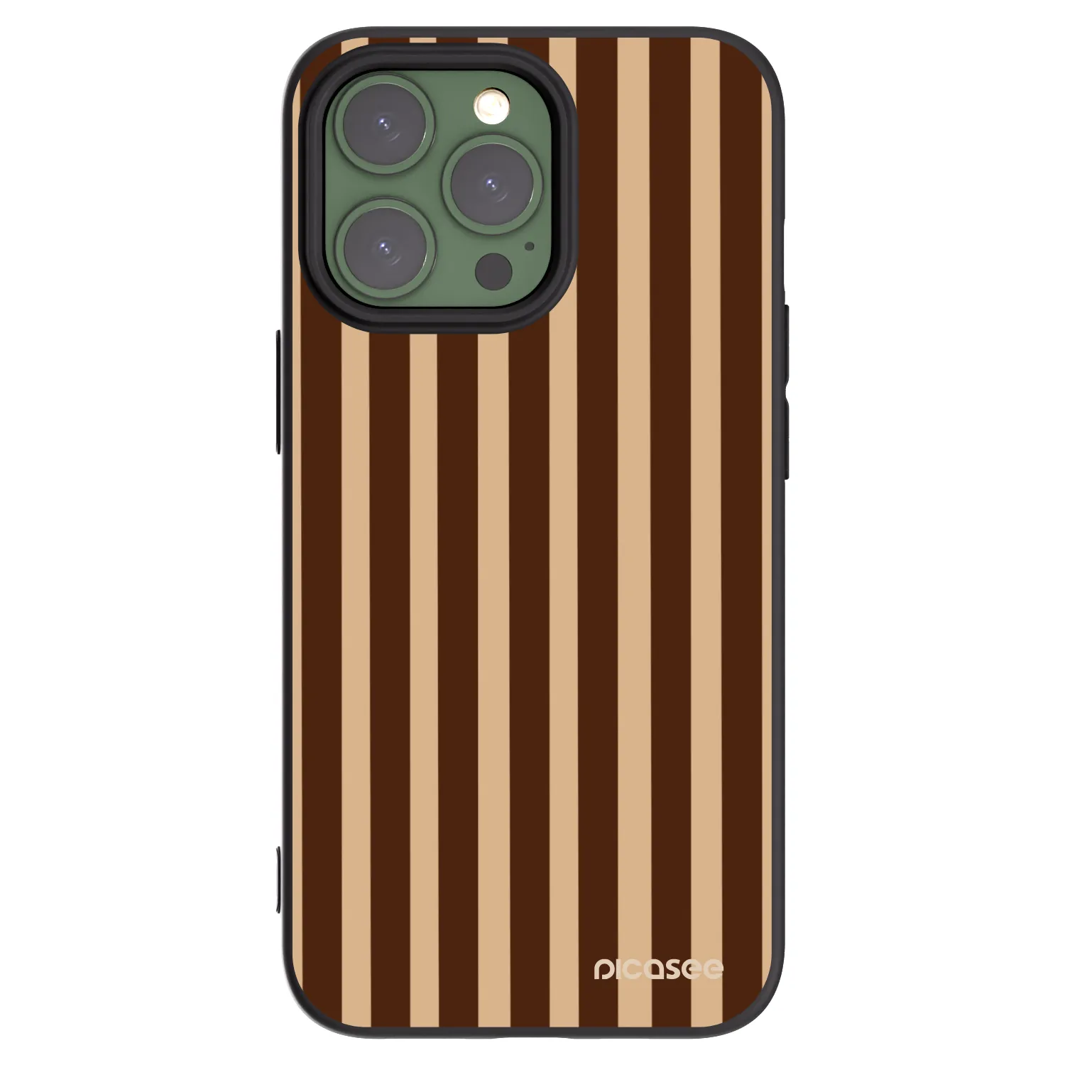 Picasee Apple iPhone 13 Pro Hülle - Schwarzes Silikon - Brown lines