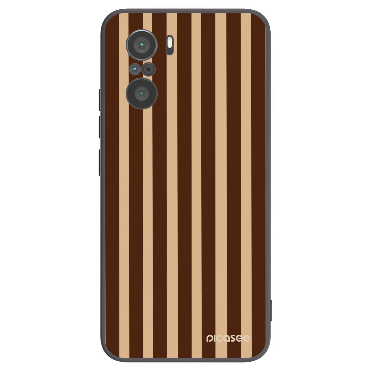 Picasee Xiaomi Poco F3 Hülle - Schwarzes Silikon - Brown lines