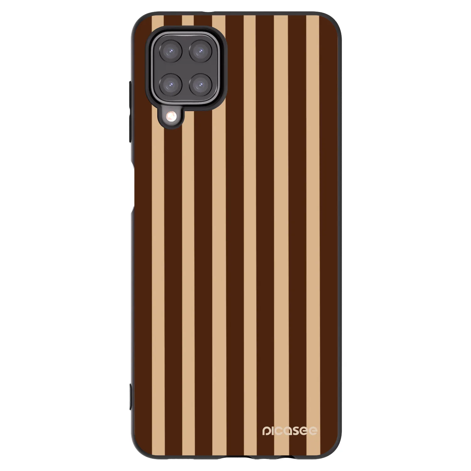Picasee Samsung Galaxy M12 M127F Hülle - Schwarzes Silikon - Brown lines