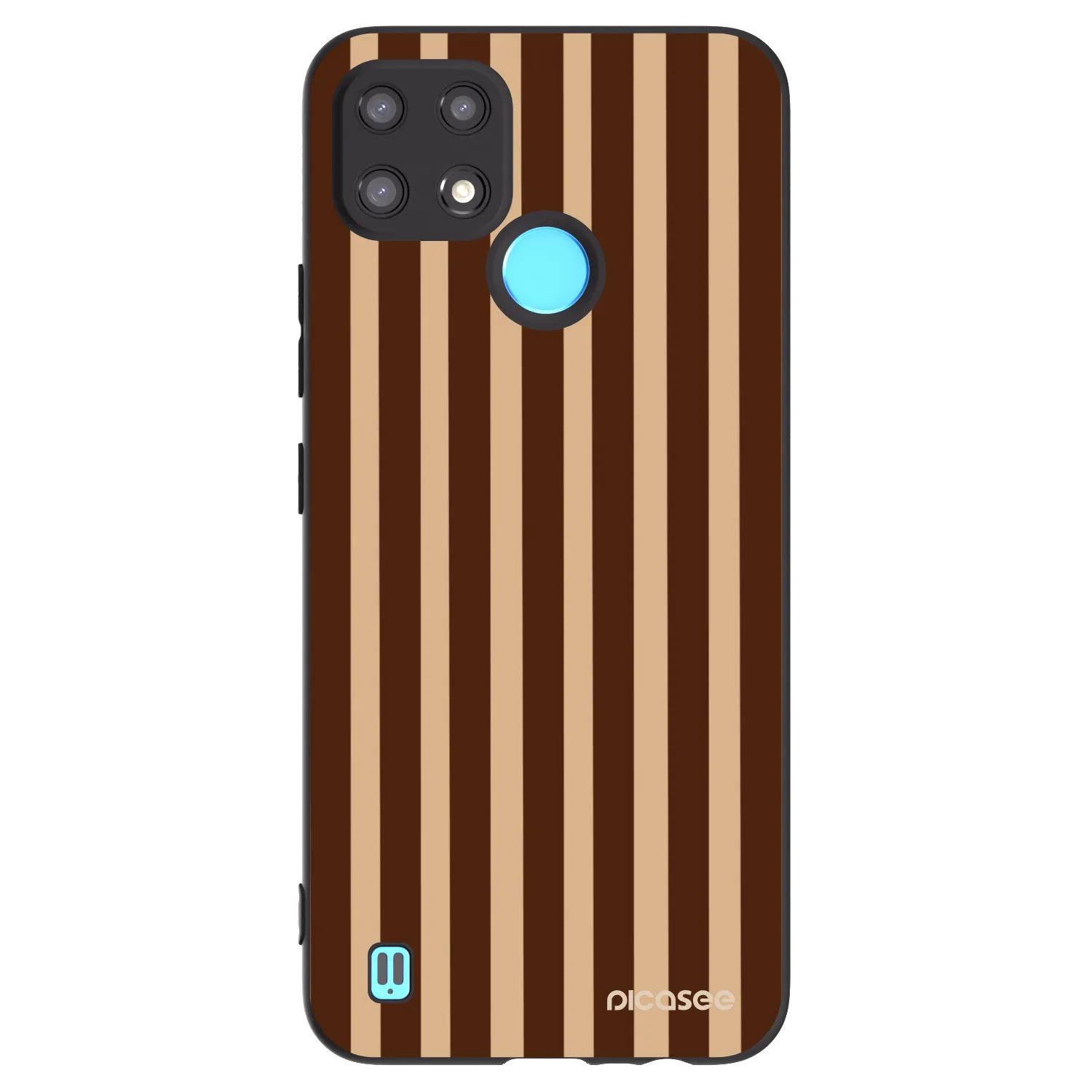 Picasee Realme C21 Hülle - Schwarzes Silikon - Brown lines