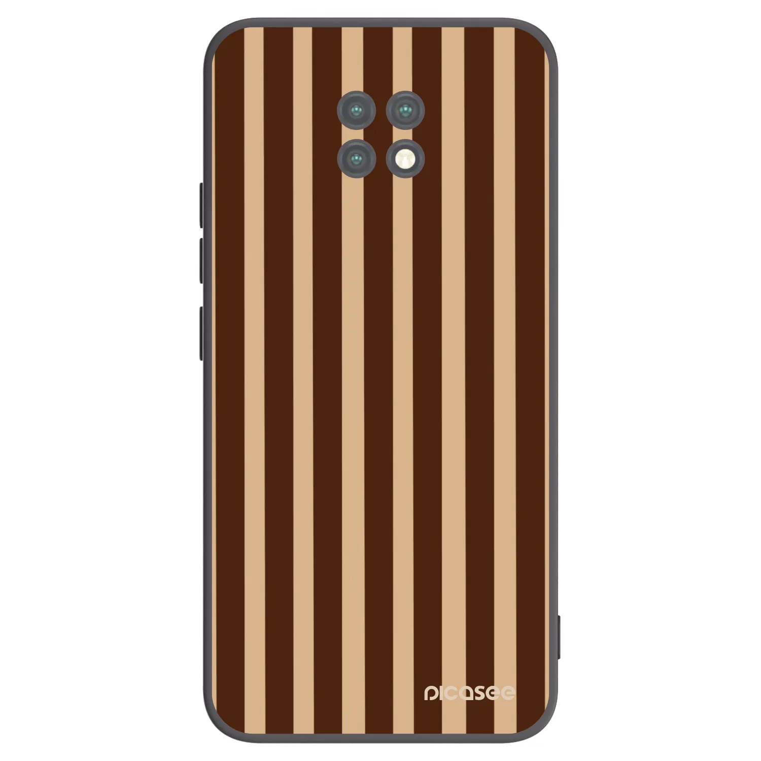 Picasee Xiaomi Redmi Note 9T Hülle - Schwarzes Silikon - Brown lines