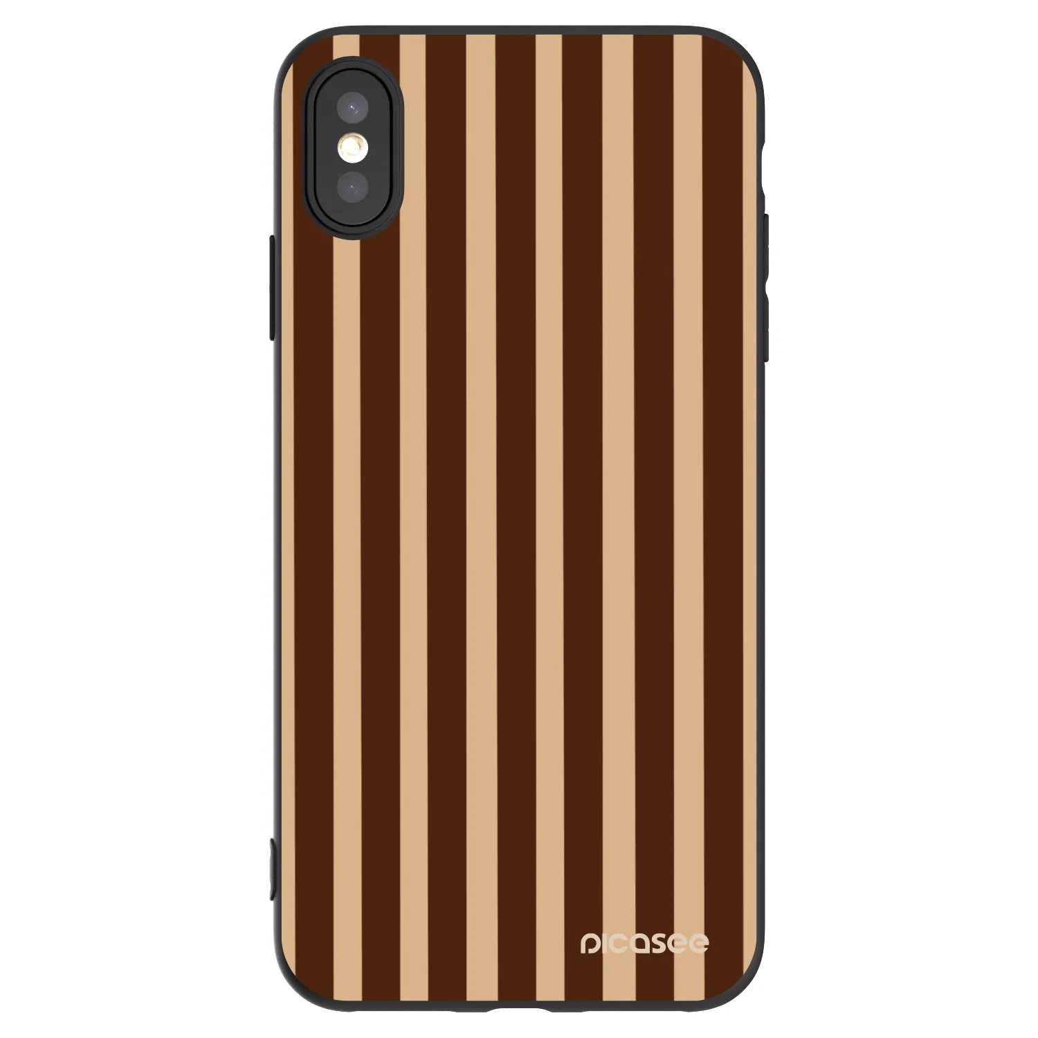 Picasee Apple iPhone XS Max Hülle - Schwarzes Silikon - Brown lines