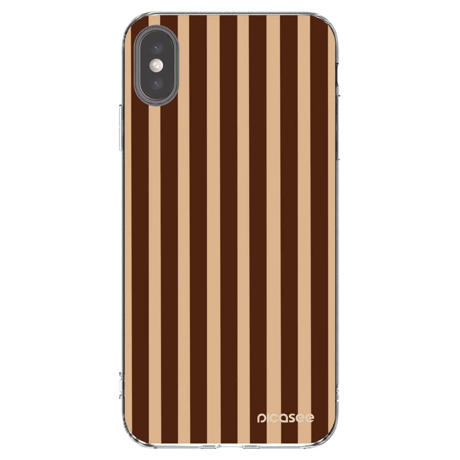 Picasee Apple iPhone XS Max Hülle - Transparentes Silikon - Brown lines
