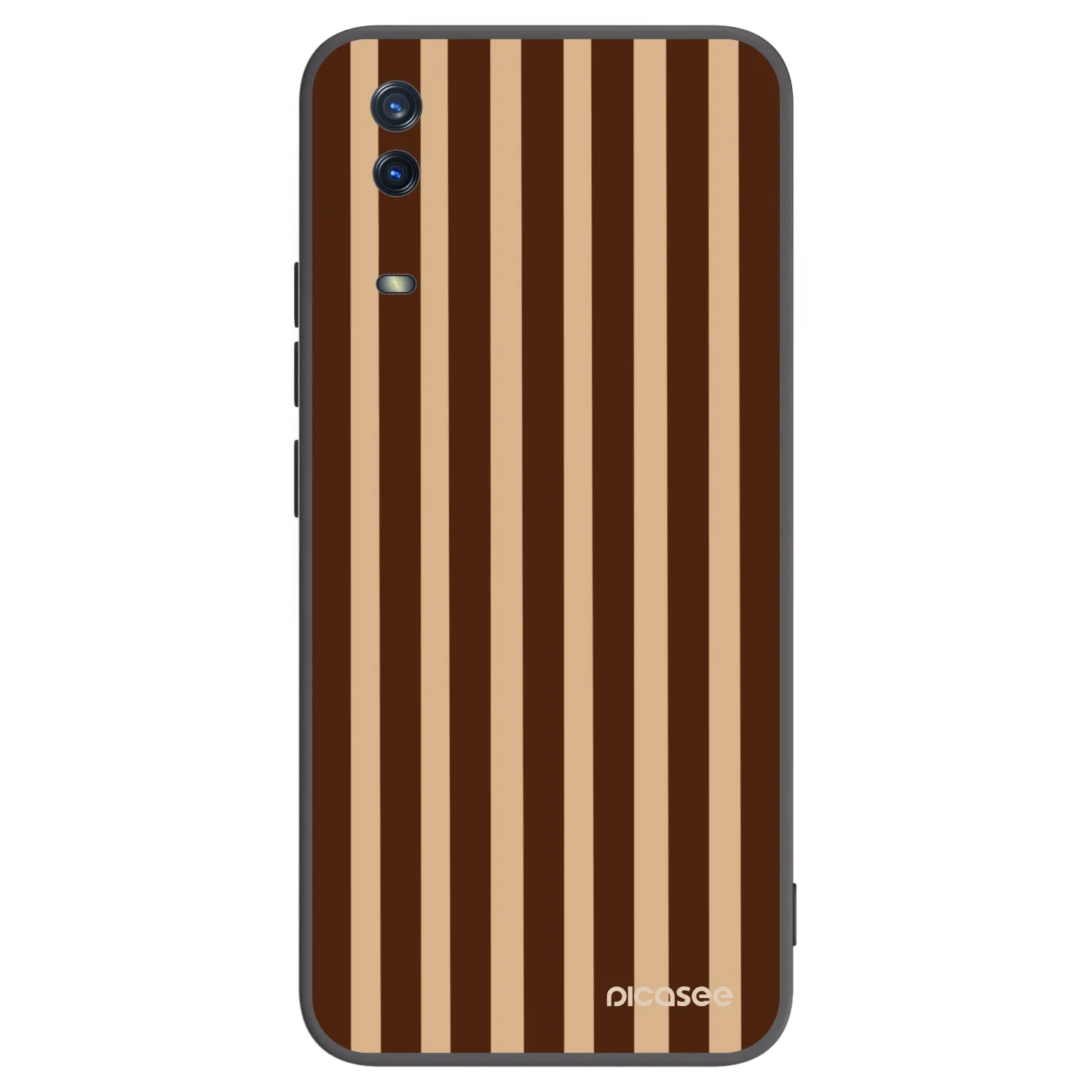 Picasee Vivo Y11s Hülle - Schwarzes Silikon - Brown lines