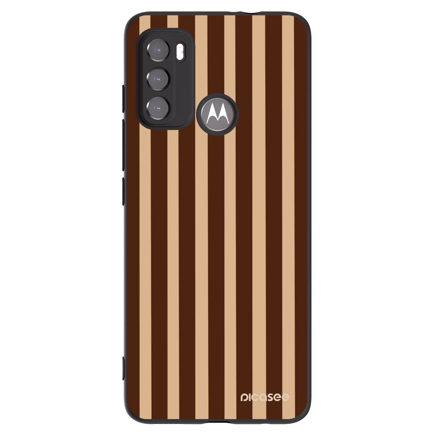Picasee Motorola Moto G60 Hülle - Schwarzes Silikon - Brown lines