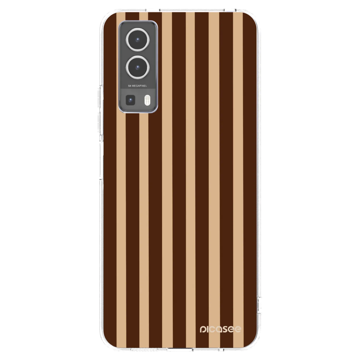 Picasee Vivo Y72 5G Hülle - Transparentes Silikon - Brown lines