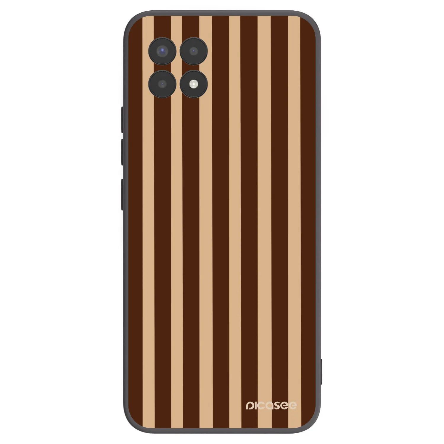 Picasee Realme 8i Hülle - Schwarzes Silikon - Brown lines