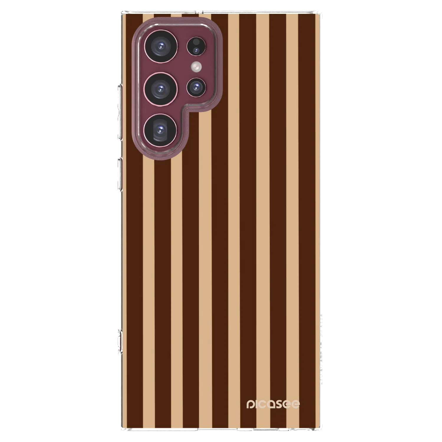 Picasee Samsung Galaxy S22 Ultra 5G Hülle - Transparentes Silikon - Brown lines
