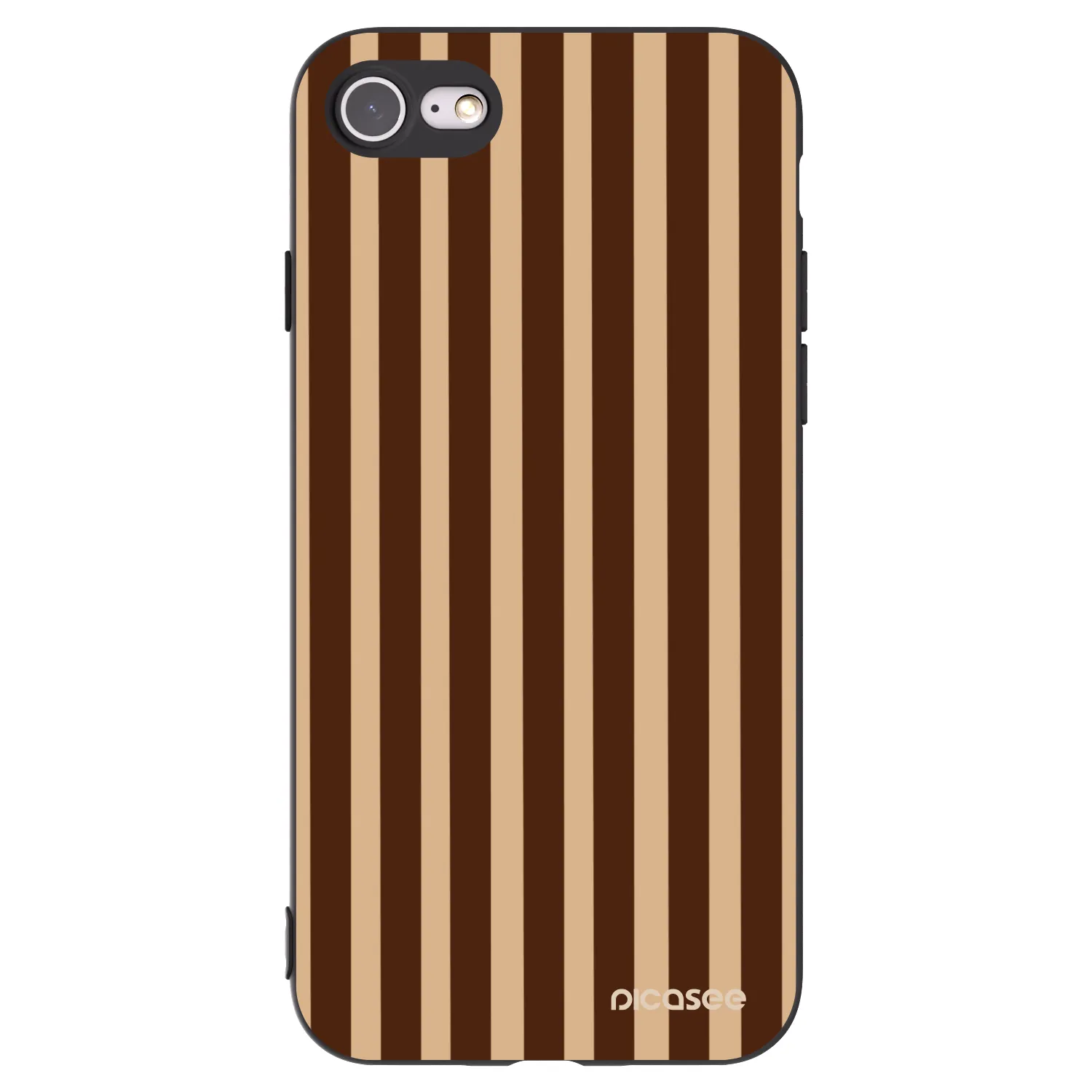 Picasee Apple iPhone SE 2022 Hülle - Schwarzes Silikon - Brown lines