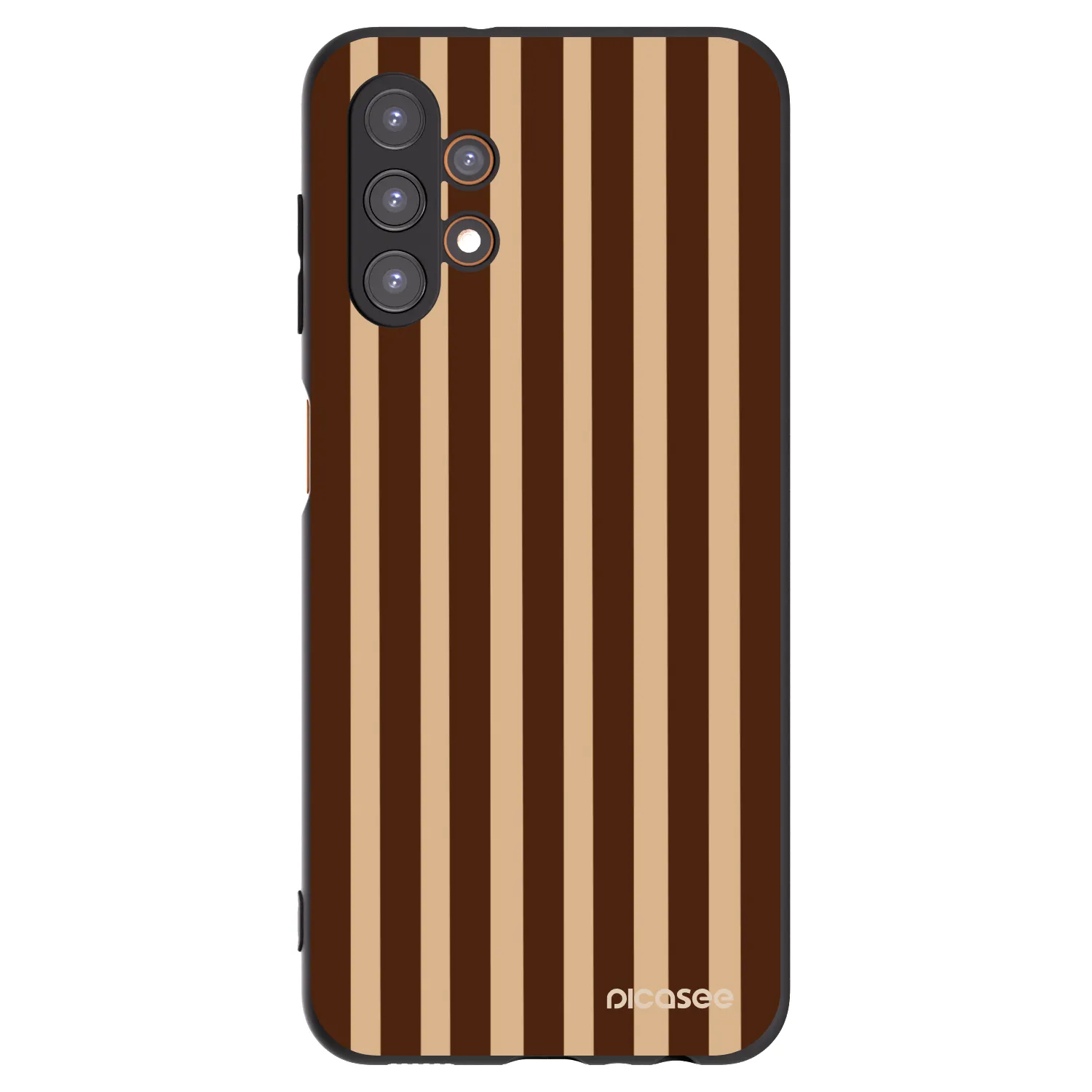 Picasee Samsung Galaxy A13 4G A135 Hülle - Schwarzes Silikon - Brown lines