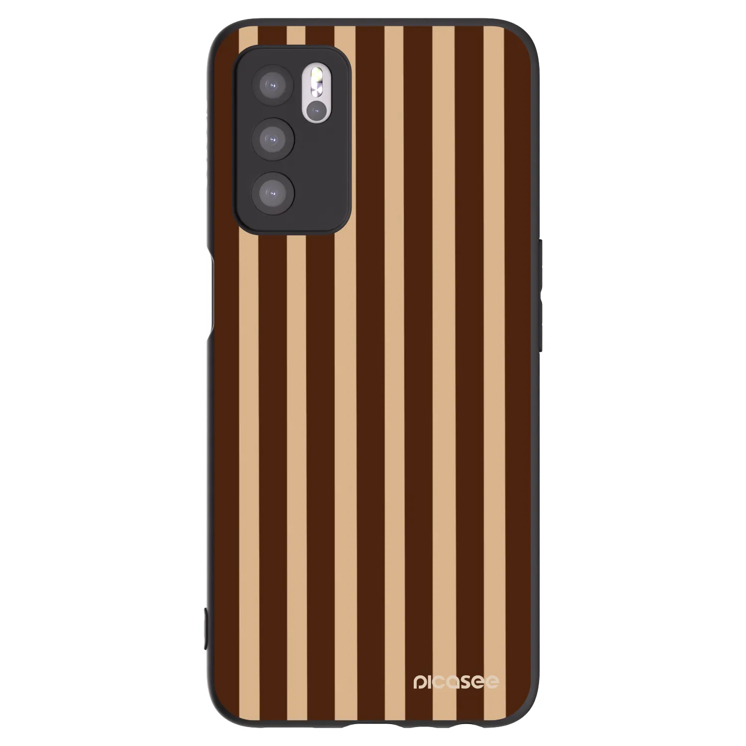 Picasee OPPO A16s Hülle - Schwarzes Silikon - Brown lines
