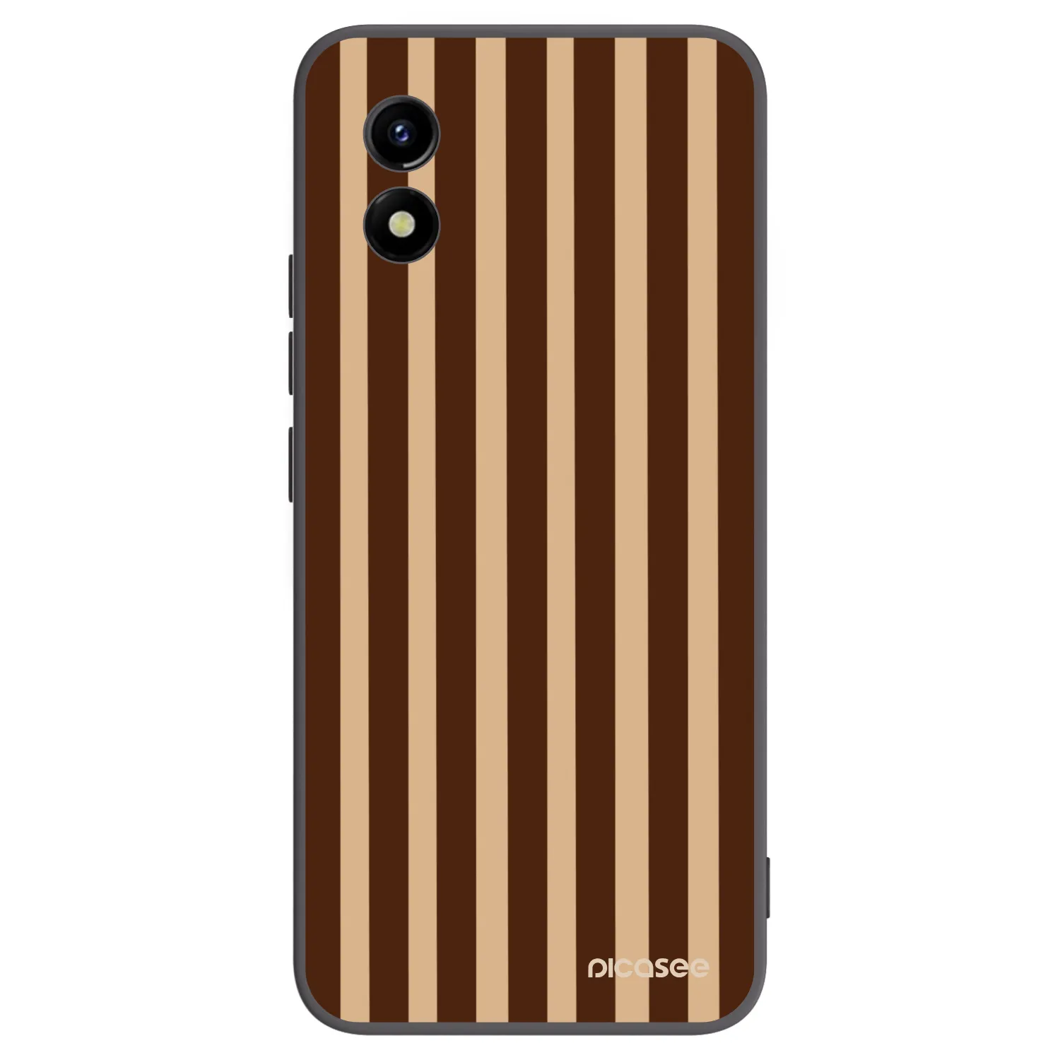 Picasee Vivo Y01 Hülle - Schwarzes Silikon - Brown lines