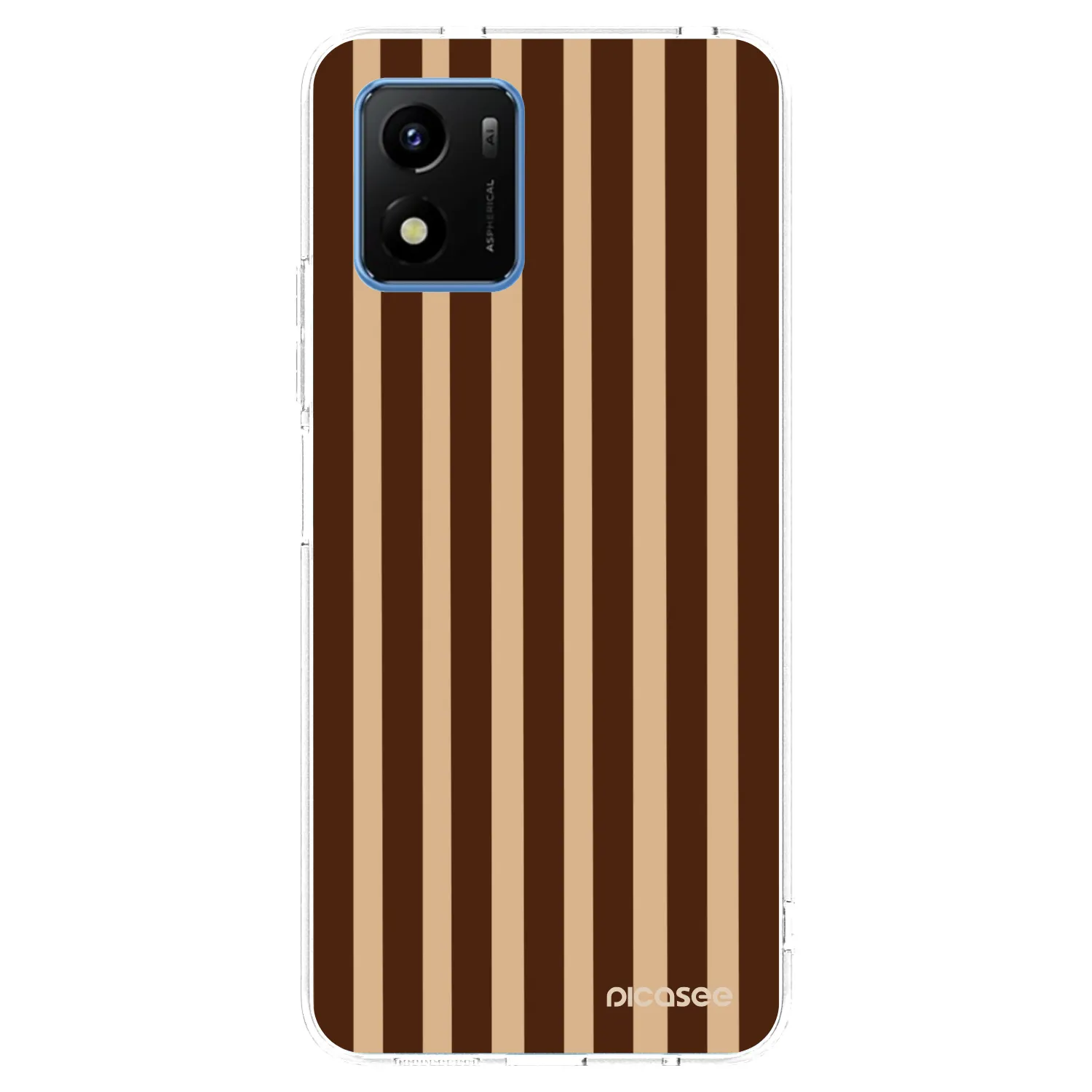 Picasee Vivo Y01 Hülle - Transparentes Silikon - Brown lines