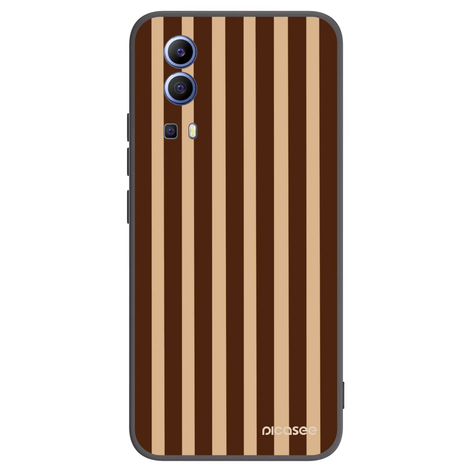 Picasee Vivo Y52 5G Hülle - Schwarzes Silikon - Brown lines