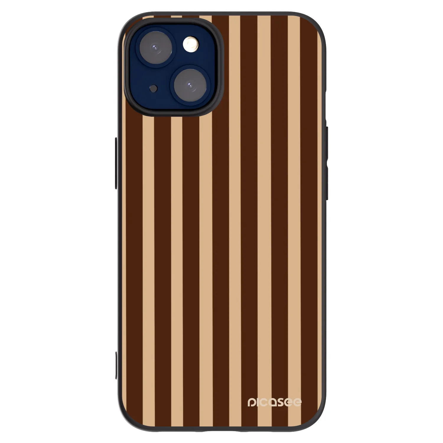 Picasee Apple iPhone 14 Hülle - Schwarzes Silikon - Brown lines