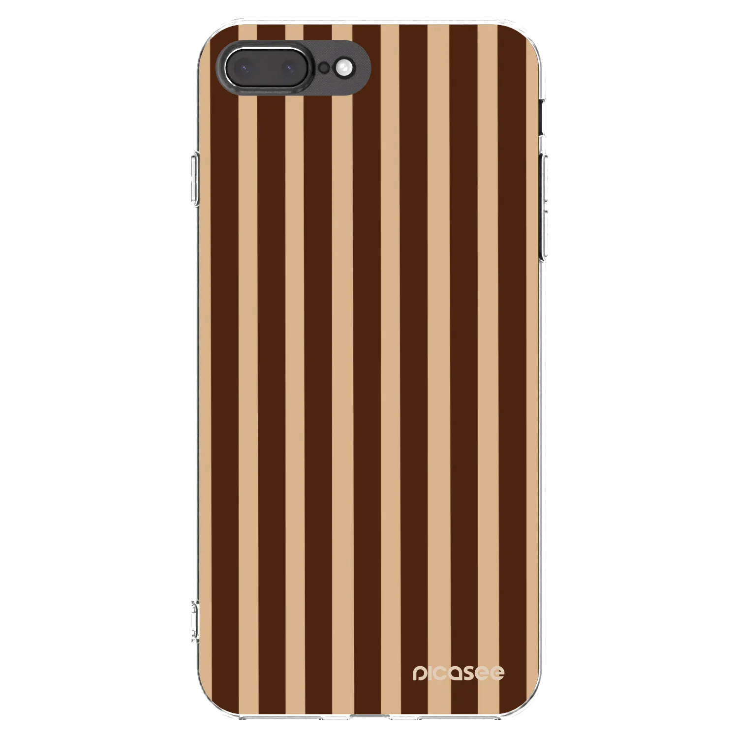 Picasee Apple iPhone 8 Plus Hülle - Transparentes Silikon - Brown lines