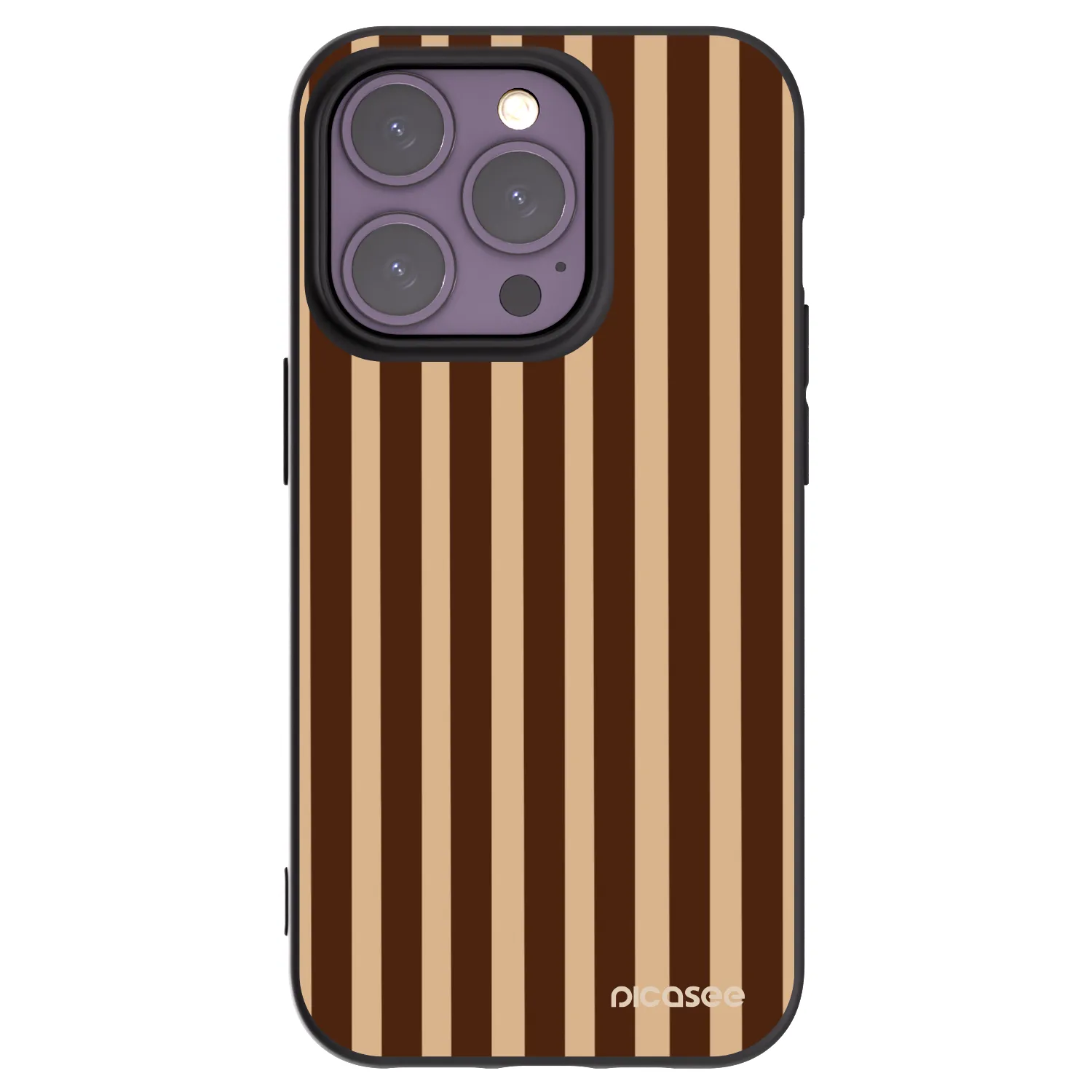 Picasee Apple iPhone 14 Pro Hülle - Schwarzes Silikon - Brown lines