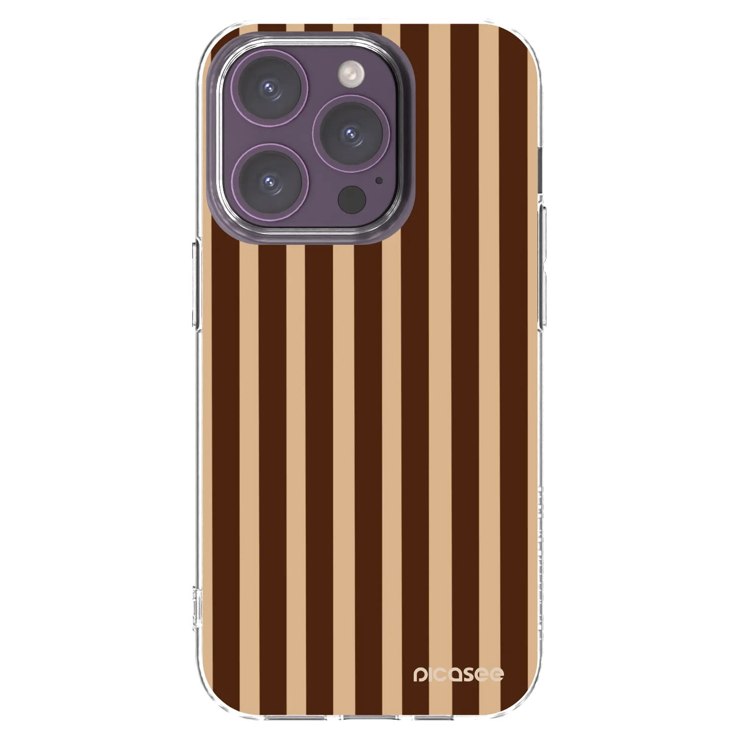 Picasee Apple iPhone 14 Pro Hülle - Transparentes Silikon - Brown lines