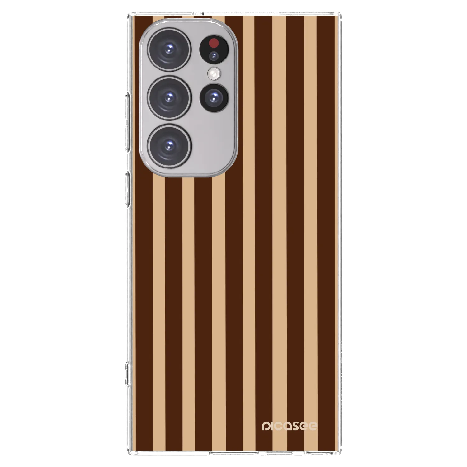 Picasee Samsung Galaxy S23 Ultra 5G Hülle - Transparentes Silikon - Brown lines