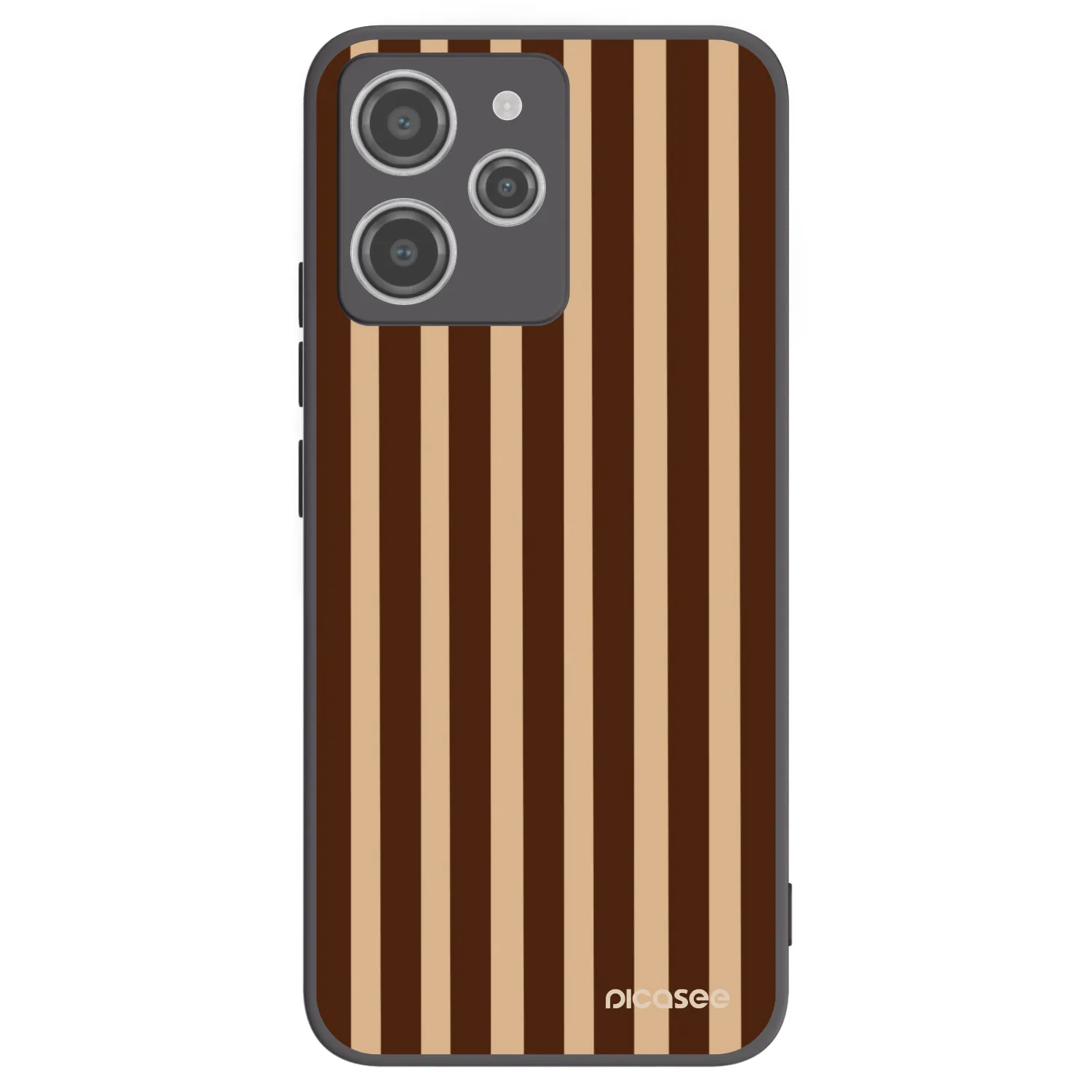 Picasee Xiaomi Redmi 12 4G Hülle - Schwarzes Silikon - Brown lines