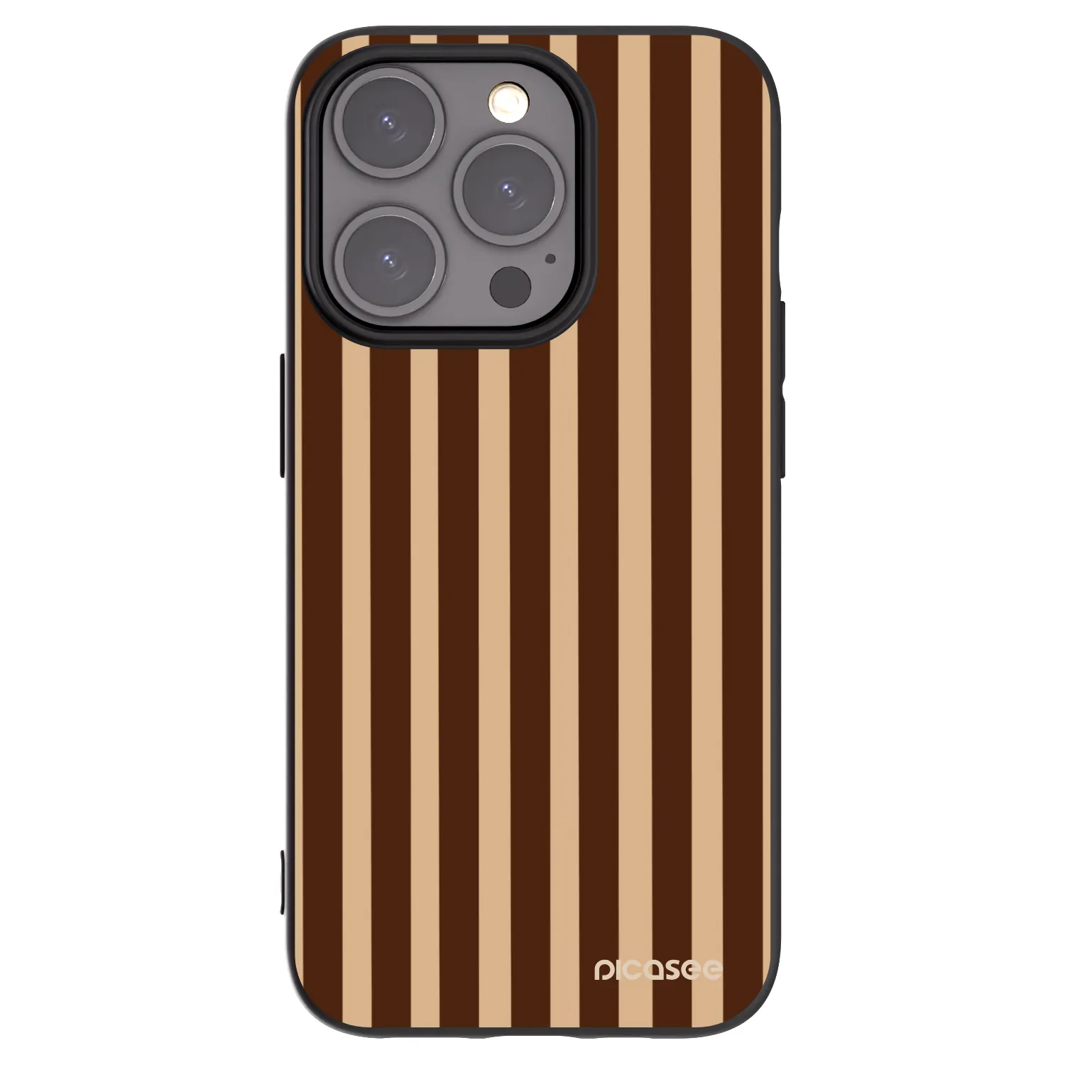 Picasee Apple iPhone 15 Pro Hülle - Schwarzes Silikon - Brown lines